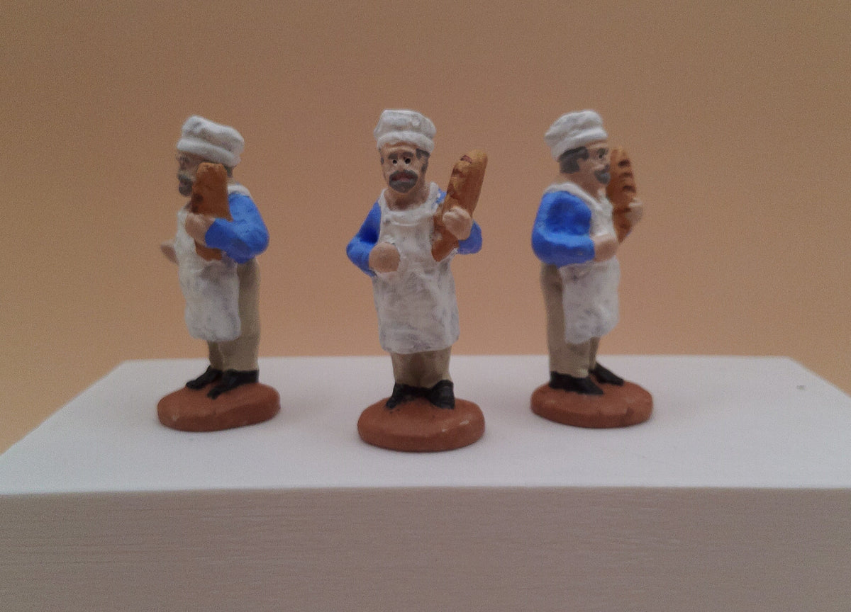 e Maître Boulanger, santon provençal artisanal 7 cm, peint à la main – La Crèche de Sylvain