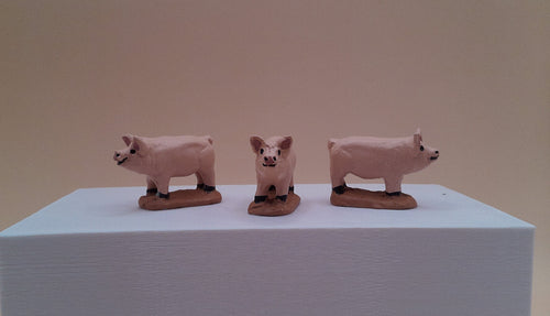 Santon cochon debout en argile peint à la main, 5 cm