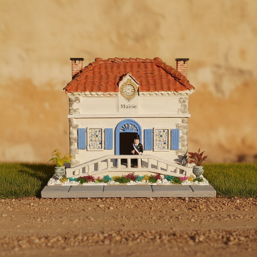 La Mairie – décor artisanal pour crèche provençale