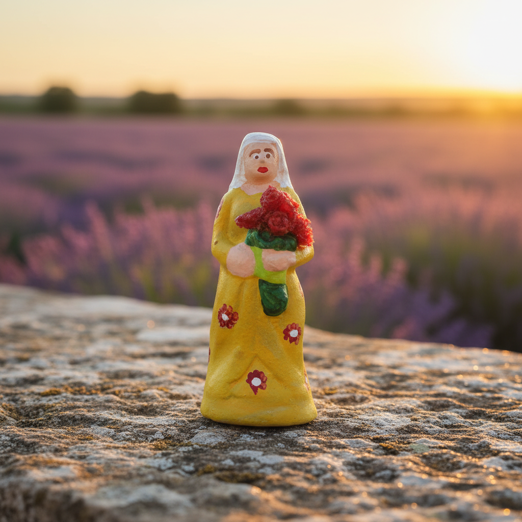 La Femme au bouquet - figurine artisanale provençale