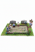 Terrain de pétanque façonné à la main – décor artisanal pour crèche provençale, compatible figurines 7 cm