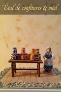 Étal de confitures et miel – Décor de crèche artisanal